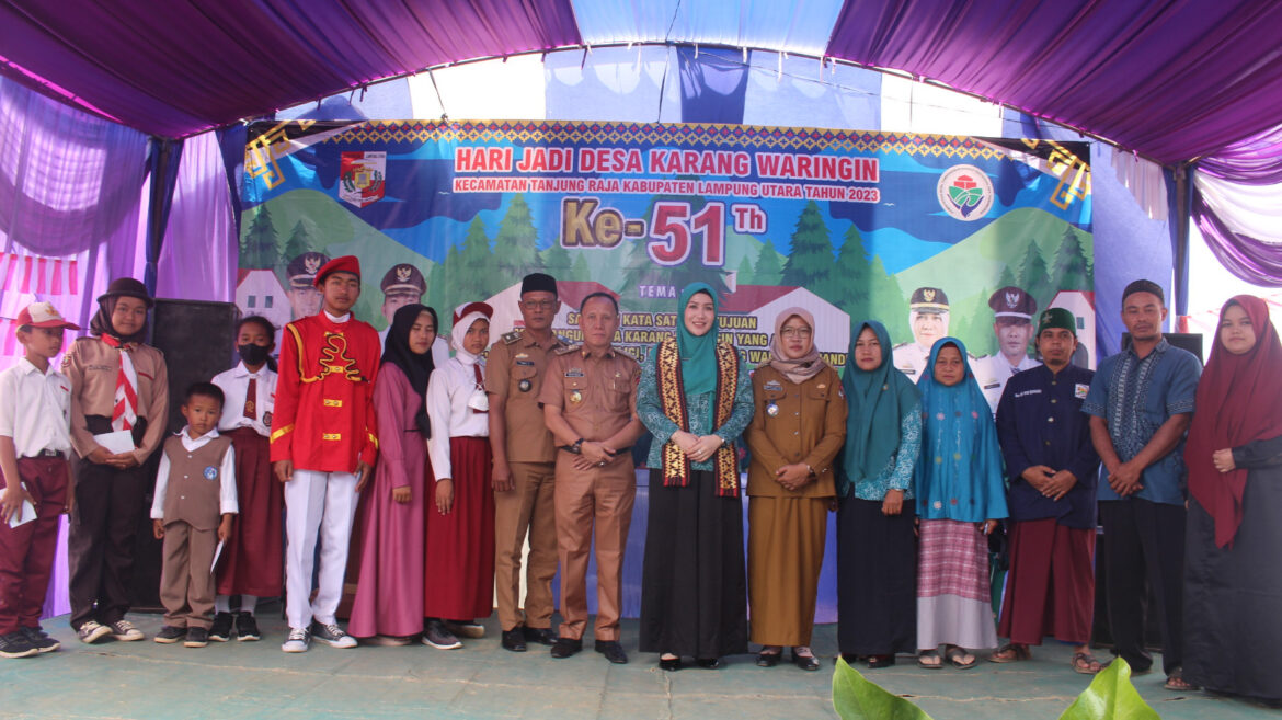 Desa Karang Waringin di Kecamatan Tanjung Raja, Kabupaten Lampung Utara, merayakan hari jadinya yang ke-51